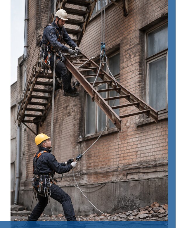 Демонтаж пожарной лестницы в Гудермесе от 12296 р. | ВЫСОТНИК-Гдр