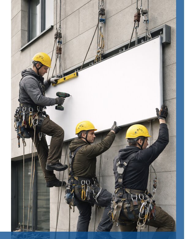 Монтаж рекламной вывески в Гудермесе от 8198 р. | ВЫСОТНИК-Гдр