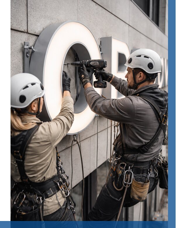 Монтаж световых букв в Гудермесе от 3074 р. под ключ ВЫСОТНИК-Гдр