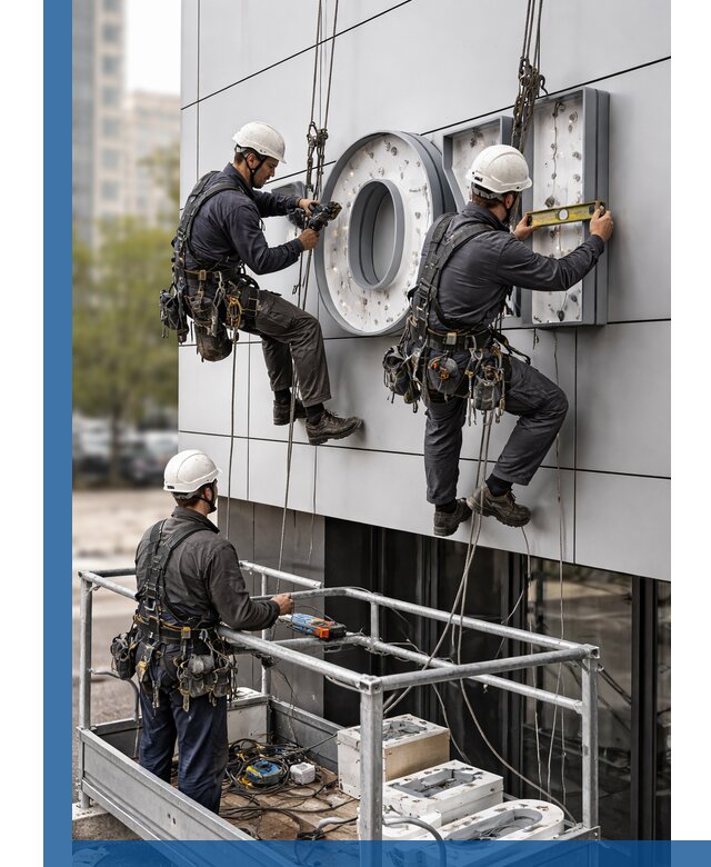 Профессиональный монтаж световых букв в Гудермесе под ключ