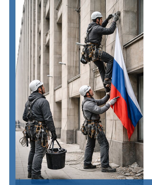 Профессиональная установка флагов на фасаде в Гудермесе