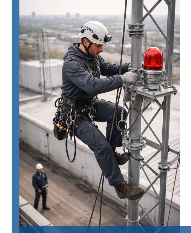 Монтаж заградительных огней и обслуживание объектов в Гудермесе