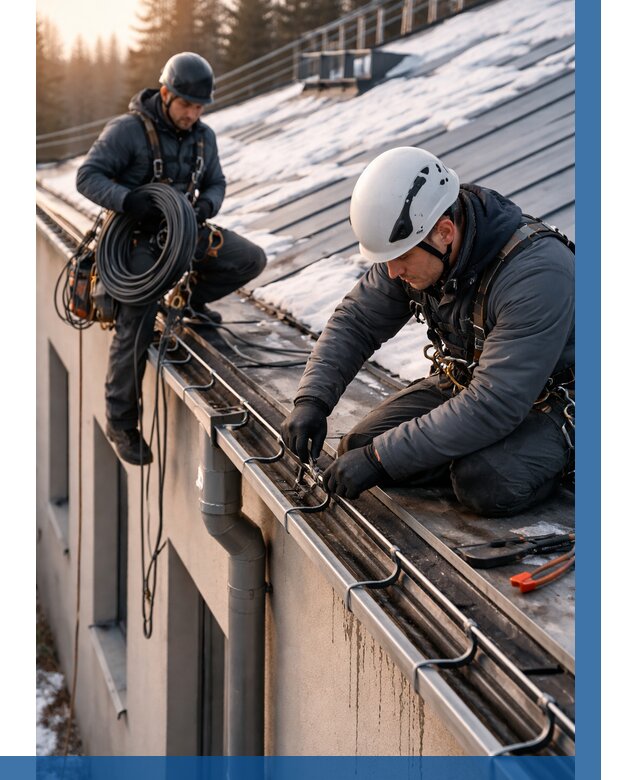 Монтаж греющего кабеля на кровле в Гудермесе от 461 р. | ВЫСОТНИК-Гдр