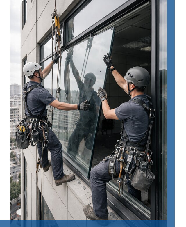 Замена стеклопакетов на высоте в Гудермесе от 5636 р. | ВЫСОТНИК-Гдр