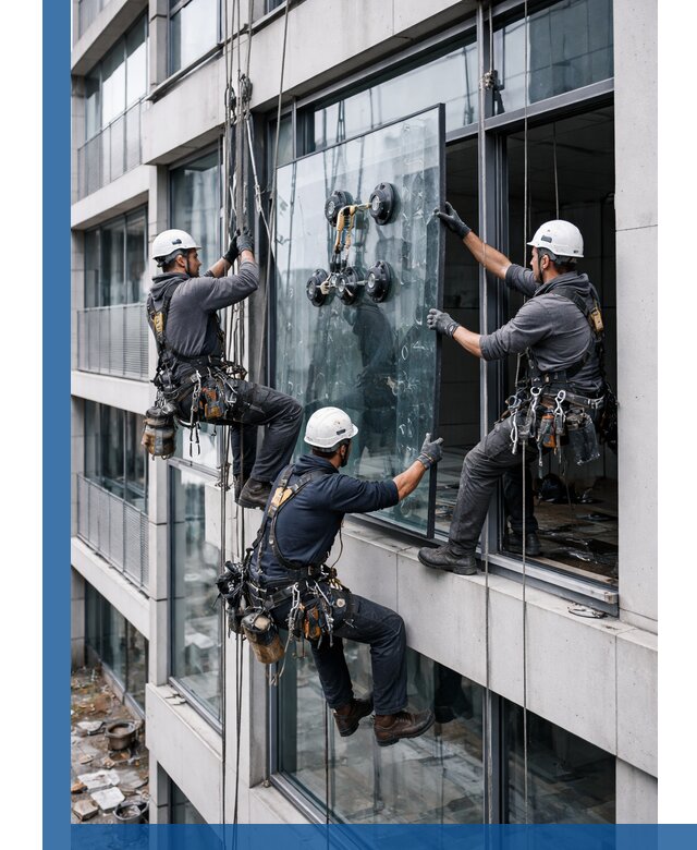 Фасадное остекление и монтаж витражей зданий в Гудермесе под ключ