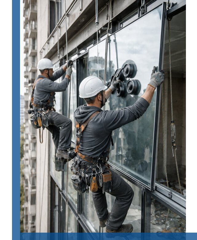 Витражное остекление фасадов и лоджий в Гудермесе под ключ