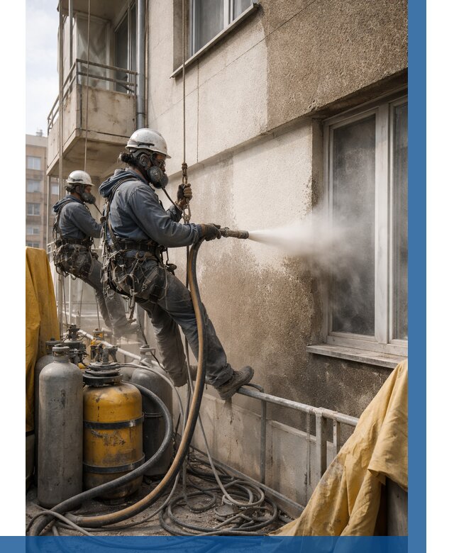 Пескоструйная очистка фасада в Гудермесе от 666 р. | ВЫСОТНИК-Гдр