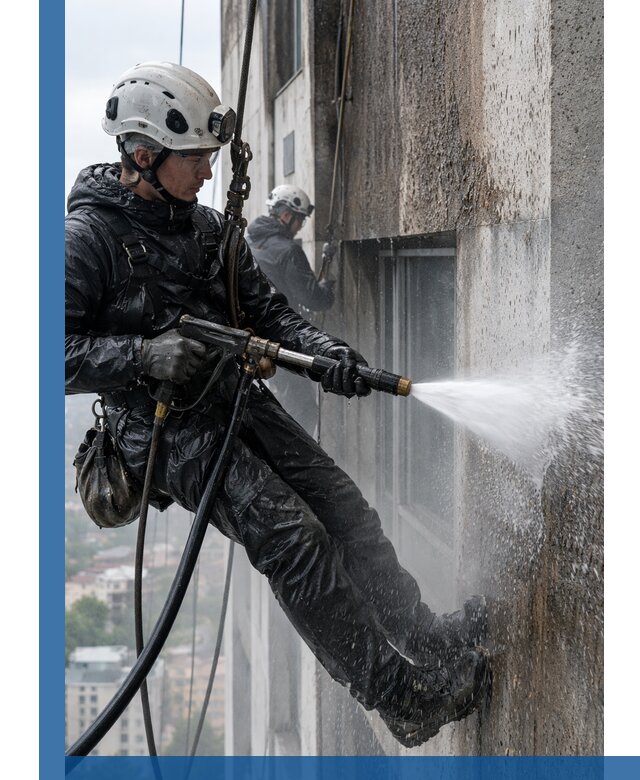 Гидроструйная очистка фасадов и конструкций в Гудермесе