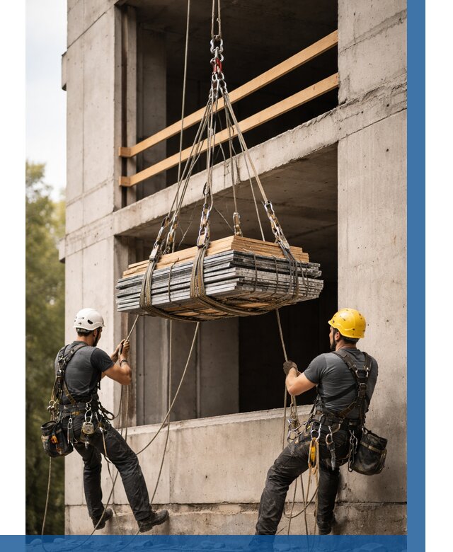 Подъем материала на этаж веревками в Гудермесе от 1537 р. | ВЫСОТНИК-Гдр