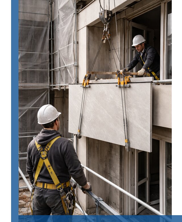 Подъем керамогранита на этаж в Гудермесе грузчиками и техникой