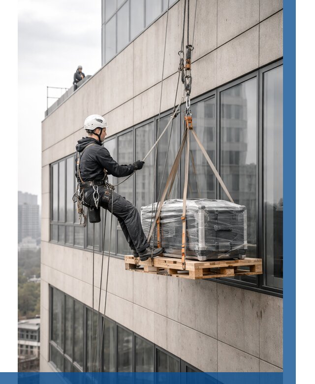 Спуск груза по фасаду в Гудермесе от 3586 р. | ВЫСОТНИК-Гдр