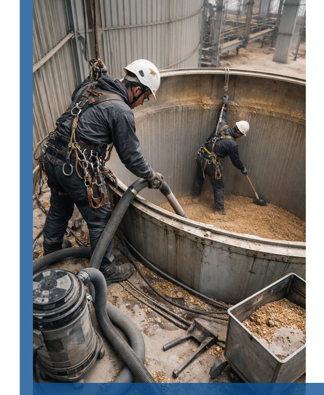 Профессиональная чистка зерновых бункеров в Гудермесе с выездом