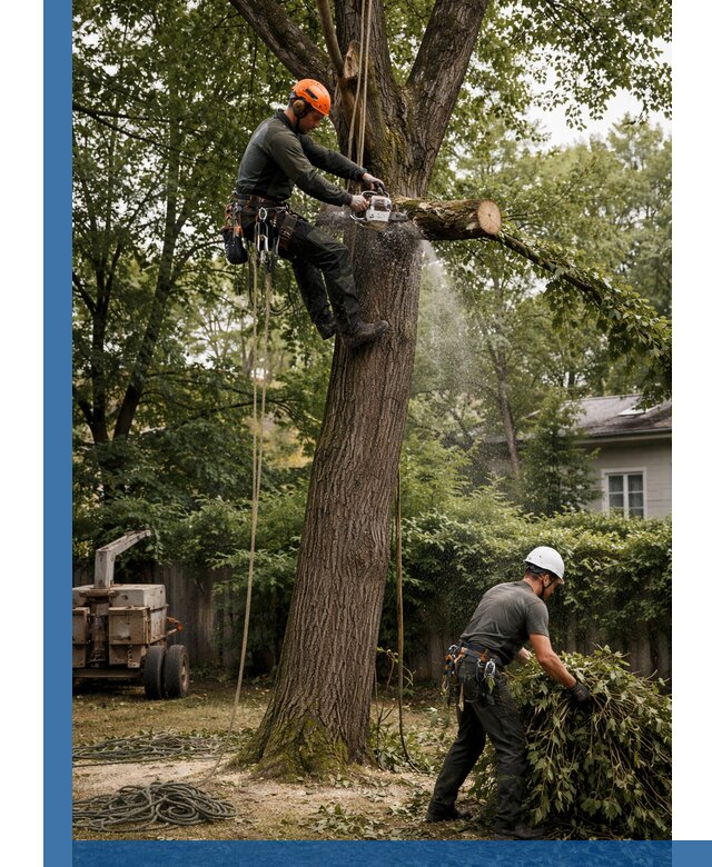 Кронирование деревьев в Гудермесе, безопасная высотная обрезка