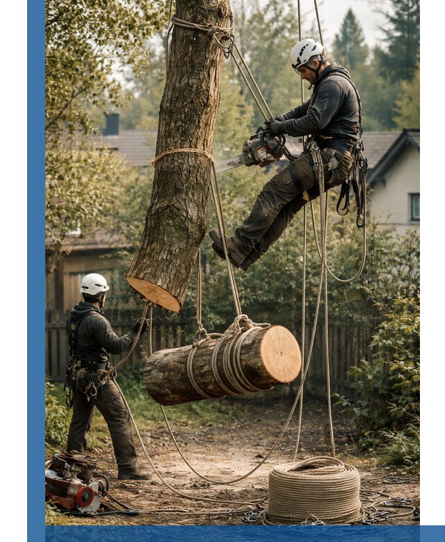 Валка деревьев частями в Гудермесе, безопасно и аккуратно