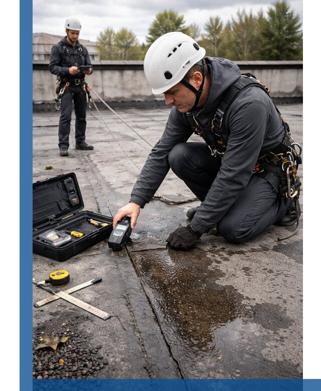 Обследование кровли на протечки и выявление дефектов в Гудермесе