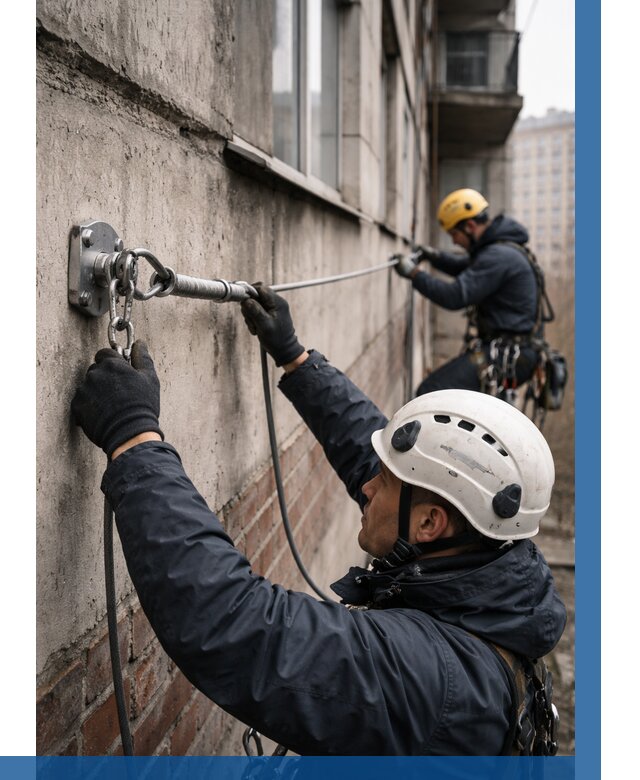 Монтаж анкерных линий в Гудермесе от 3074 р. | ВЫСОТНИК-Гдр