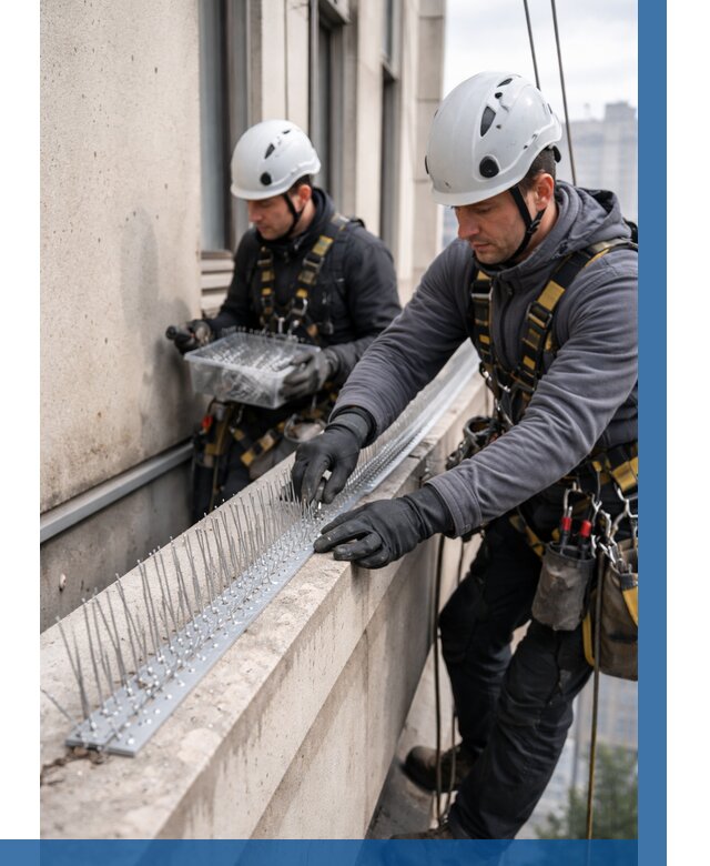 Установка шипов от птиц в Гудермесе от 871 р. | ВЫСОТНИК-Гдр